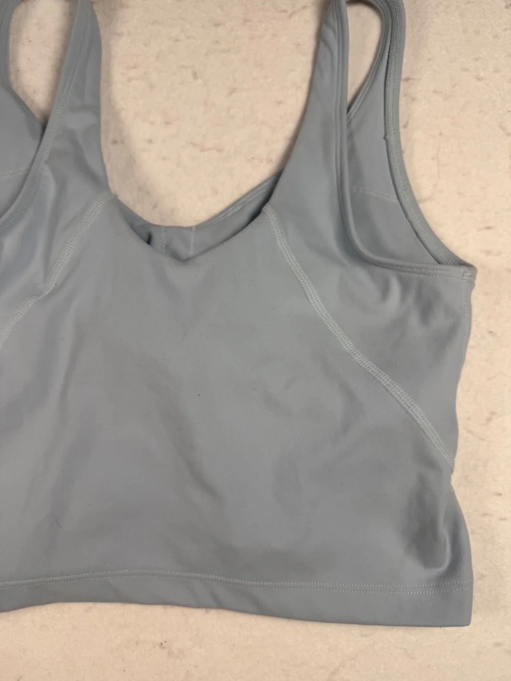 Light Dusty Blue Cropped Workout Tank with Shelf Bra Size Small